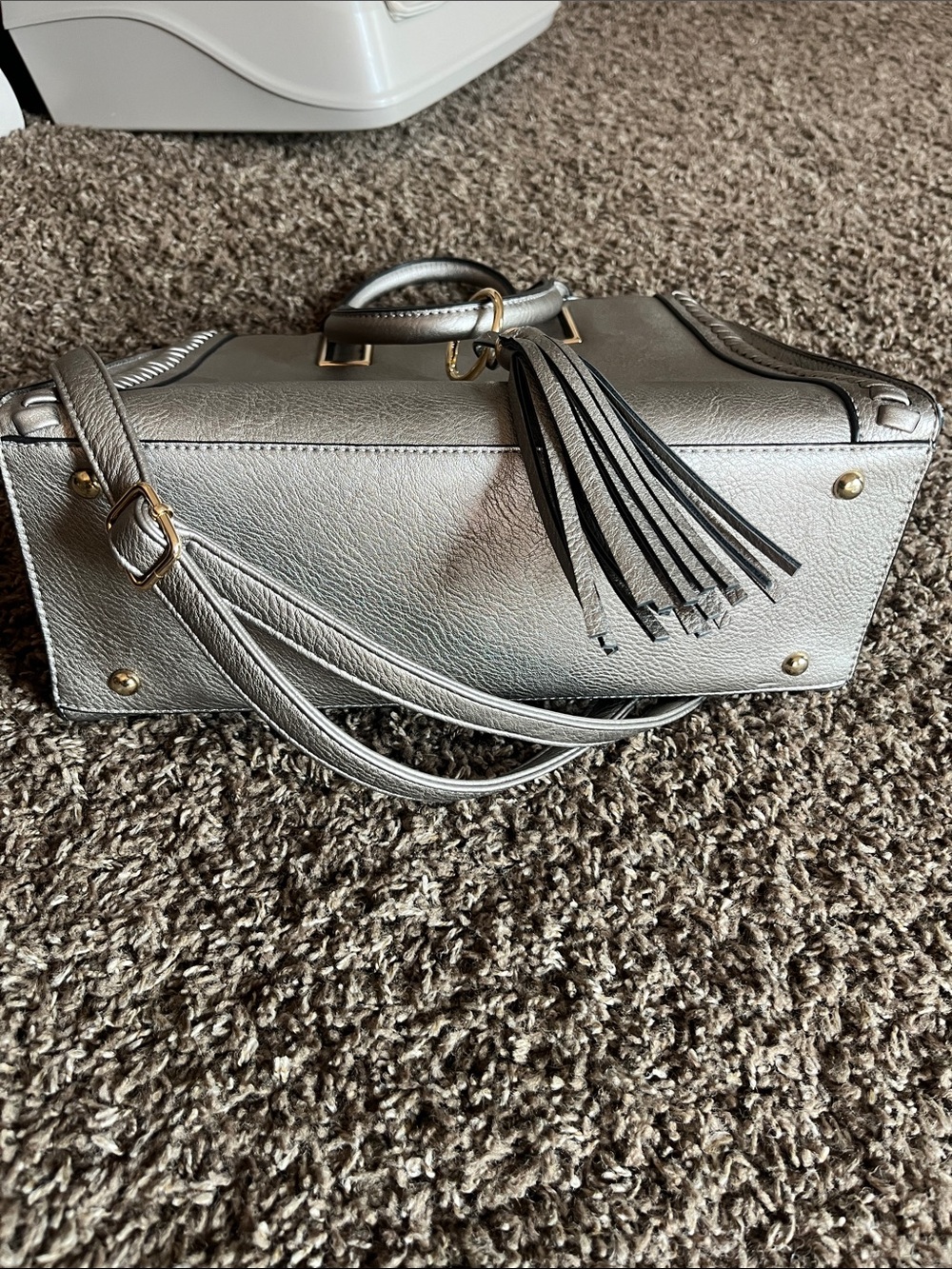 Dasein Handbag Vegan Leather Tassel Shoulder Bag Work Tote with Long Strap - Picture 8 of 11
